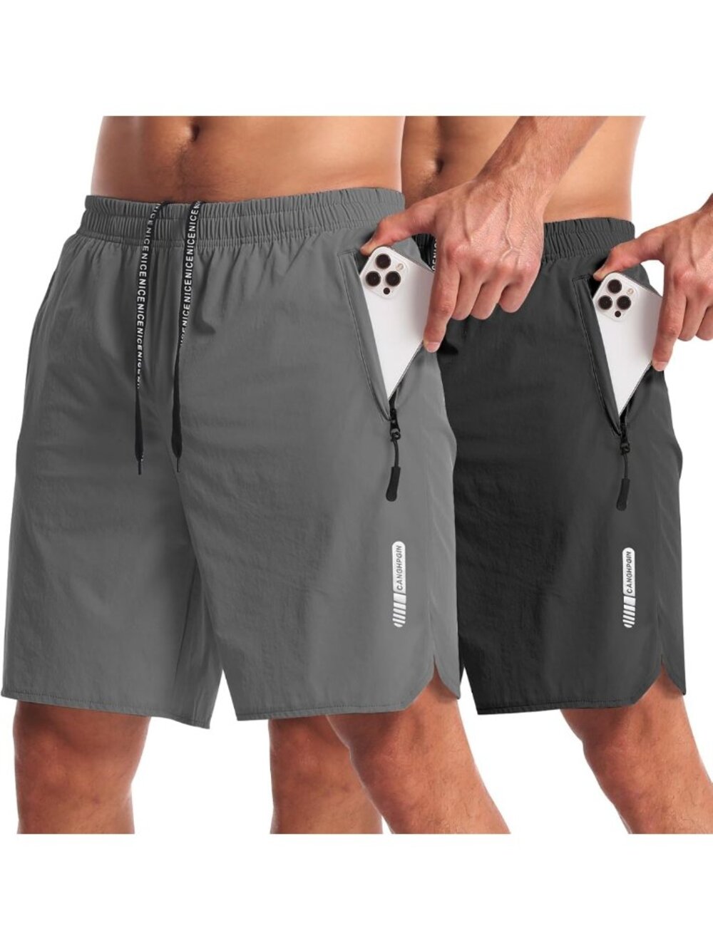 Men's 2-Pack Quick Dry Athletic Shorts - Lightweight 7" Inseam Gym & Hiking